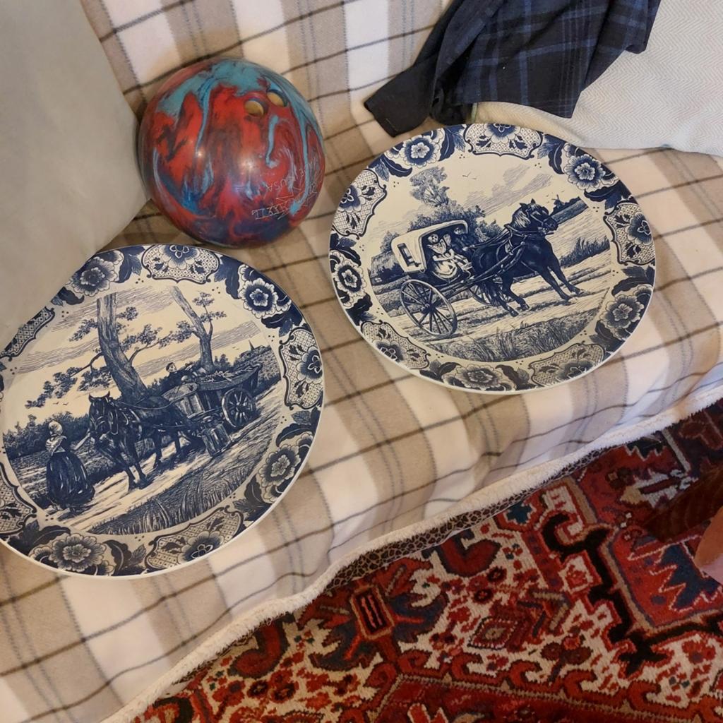 2 borden delfst blauw, Ophalen