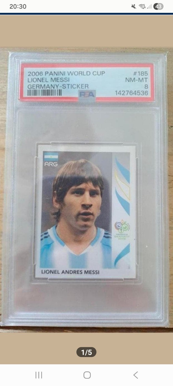 Lionel Messi Rookie 2006 wk psa8 ! Panini, Ophalen