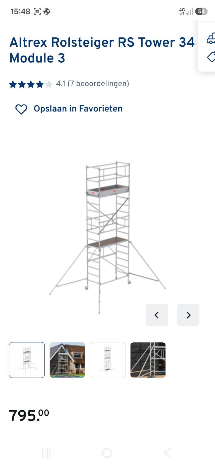 Rolsteiger Altrex 3400, Bricolage & Construction, Enlèvement, Utilisé, Échafaudage fixe ou roulant, 5 mètres de hauteur ou plus