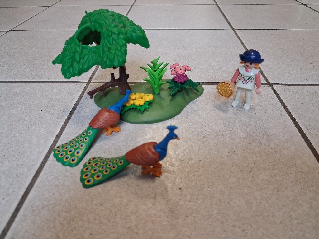 Playmobil Set 3894 - Couple de paons zoo, Utilisé, Autres types, Country, Kit complet