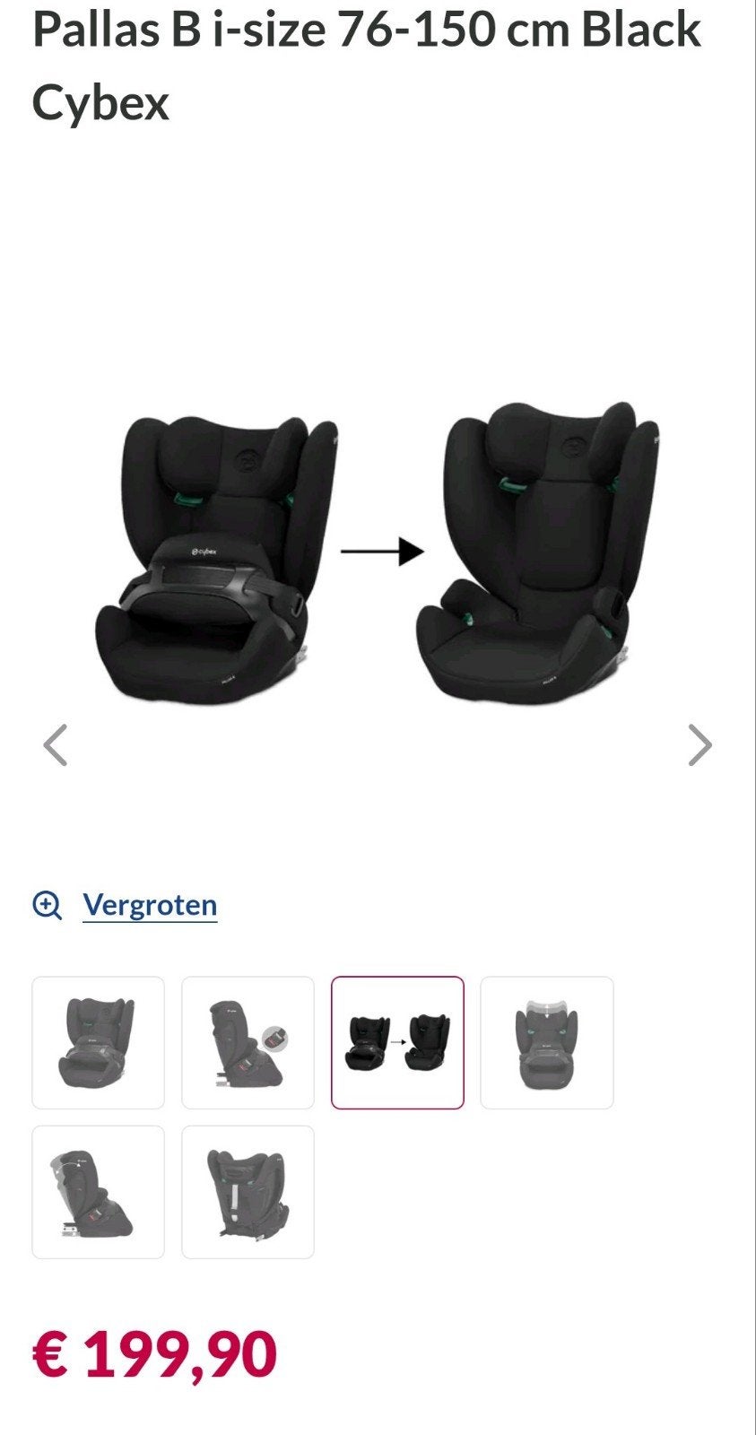 Autostoel cybex pallas, Enlèvement, Utilisé