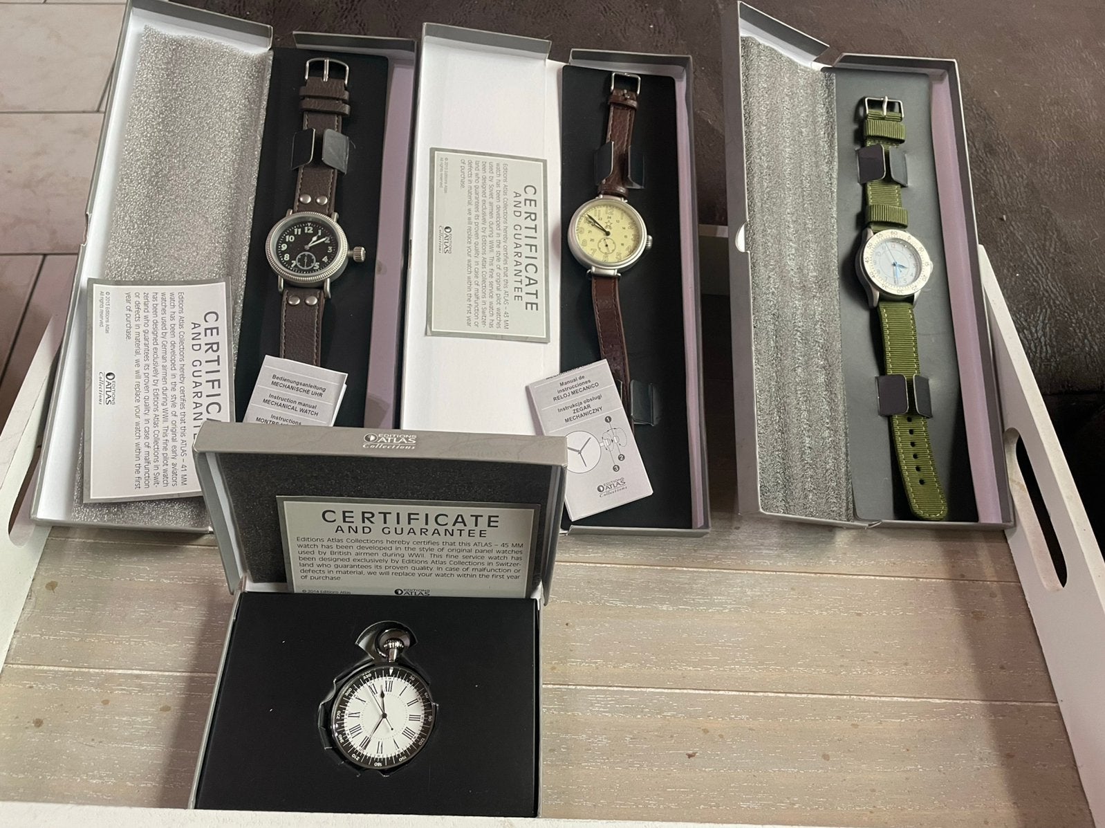 Atlas collectie horloges oorlog piloten 9 stuks, Enlèvement ou Envoi