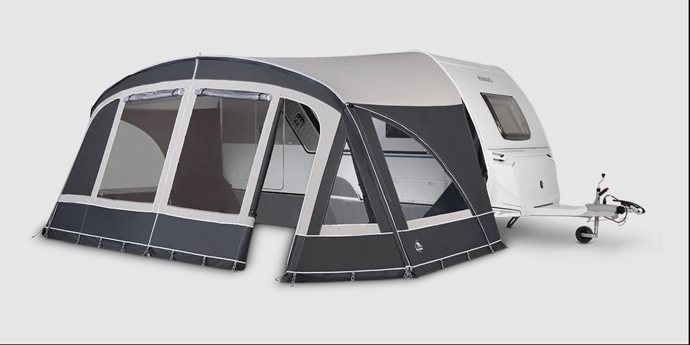 Dorema Porto Boog Luifel (2023) maat 9 met voorwanden, Caravans en Kamperen, Voortenten en Luifels, Ophalen, Zo goed als nieuw