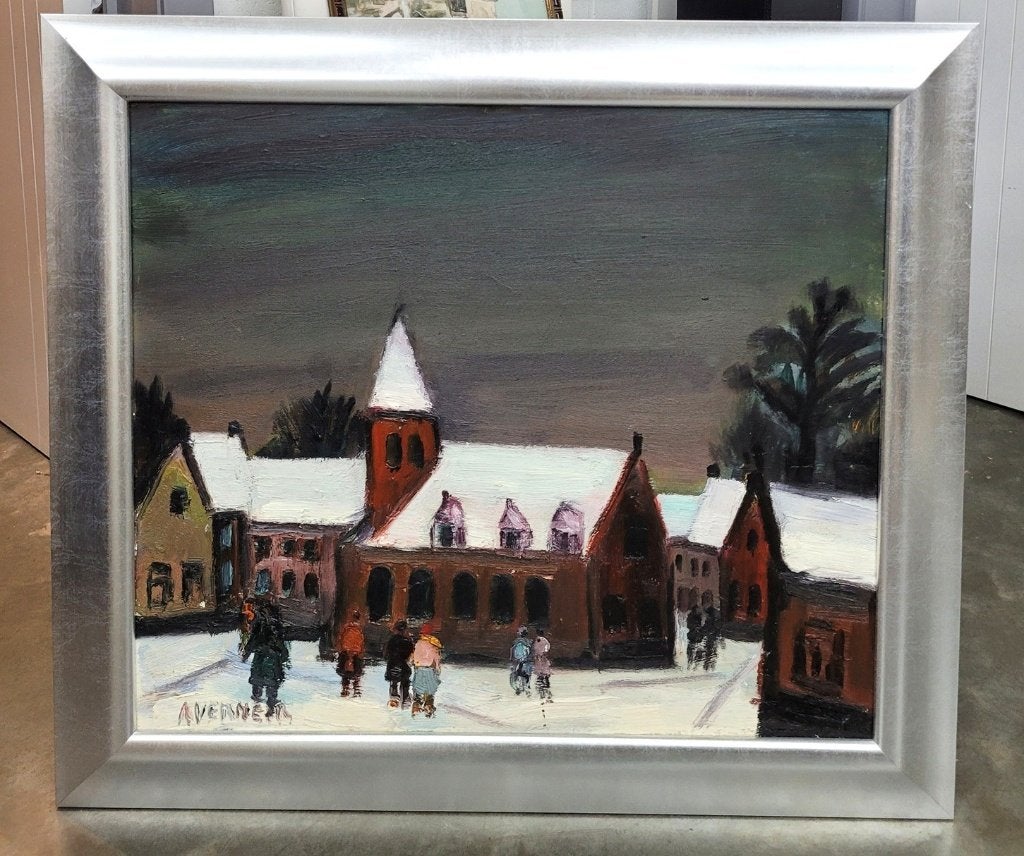 Alfons VERMEIR, het contrast van Koning Winter, Paneel, Expressionistisch, Ophalen of Verzenden, Gesigneerd