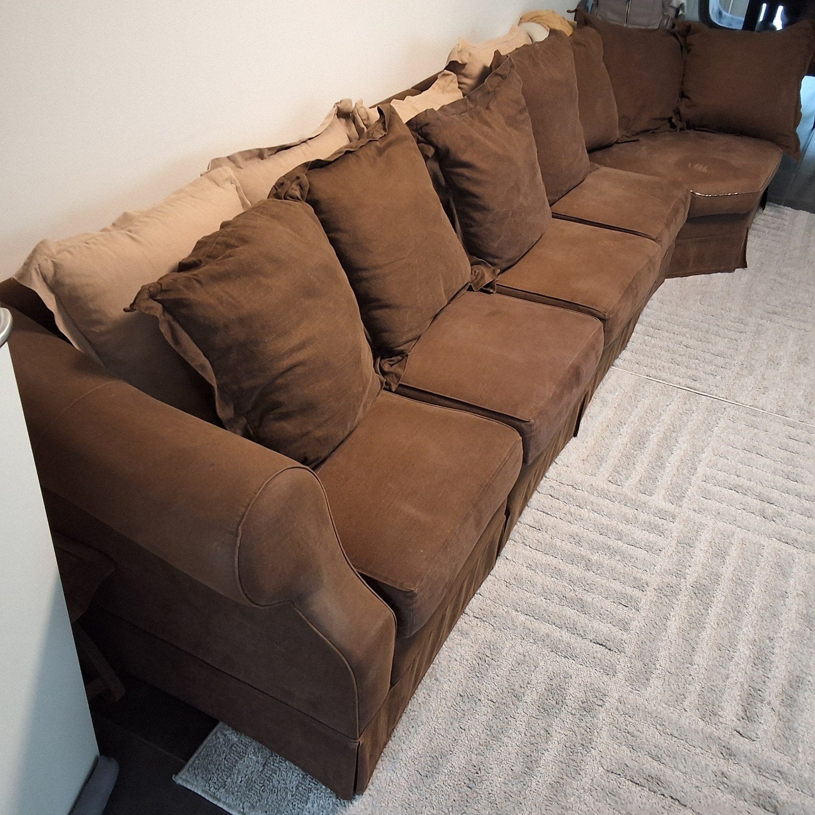 zetel gratis voor ophalen of 50€ voor verzenden, Gebruikt, 100 tot 125 cm, Hoekbank, 300 cm of meer
