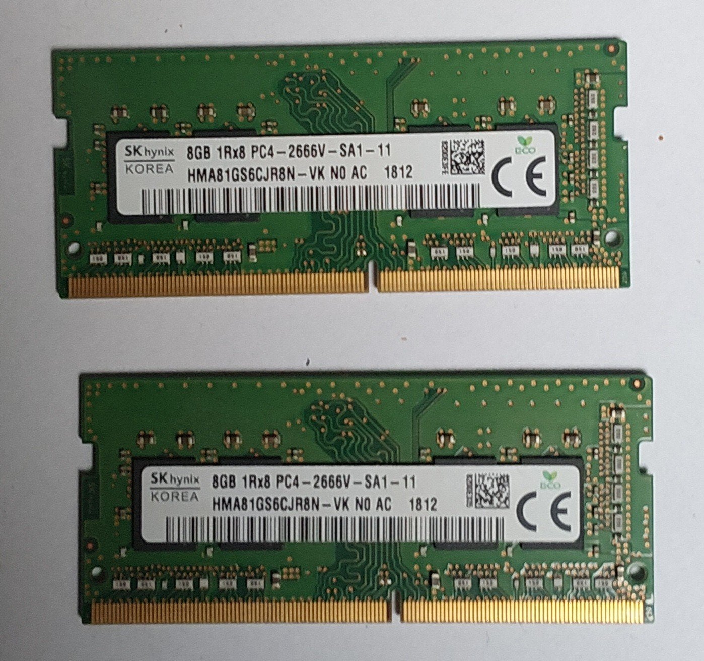 SK hynix 16GB DDR4 Laptop RAM (2x 8GB SO-DIMM 2666MHz, Gebruikt, DDR4, Ophalen of Verzenden, Laptop