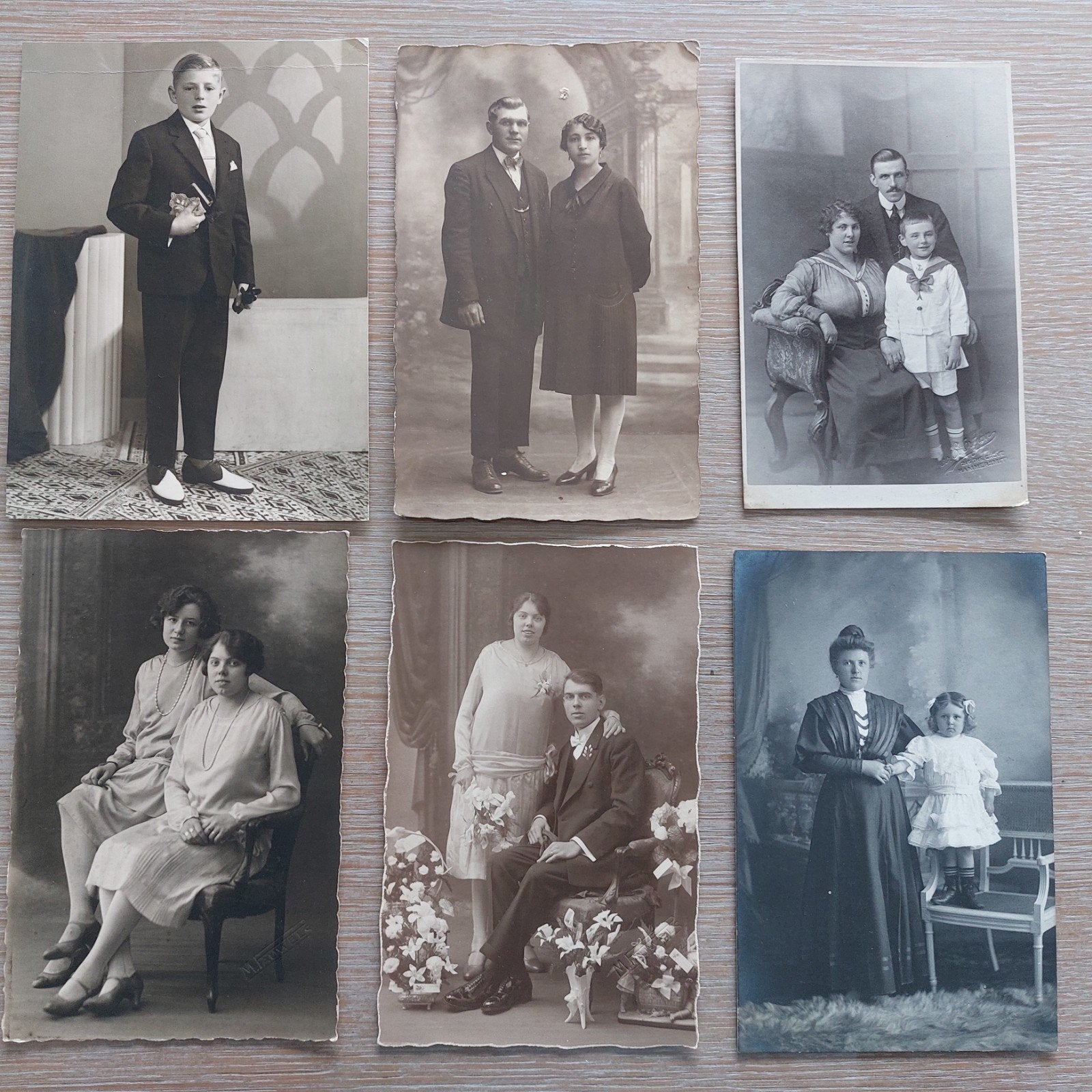 lot van 6 oude kabinetfoto's, Verzamelen, Ophalen of Verzenden