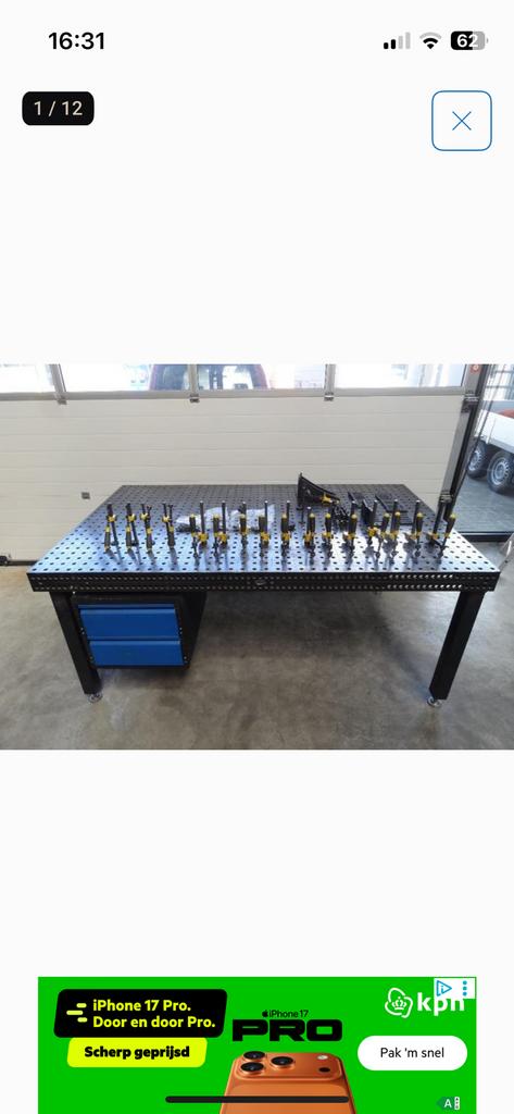 Siegmund opspantafel type 16 mm met opspanset 8.7 uitvoering, Doe-het-zelf en Bouw, Gereedschap | Lasapparaten, Ophalen of Verzenden