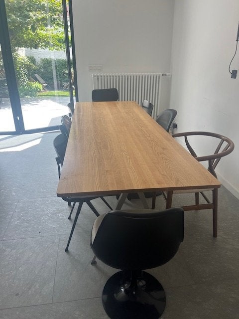 Table HAY Pyramid 02 250  85 cm, chêne, cadre beige, Design, Enlèvement, Utilisé, 75 cm ou plus