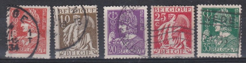 Belge 1932 - n 336 - 340, Envoi, Oblitéré