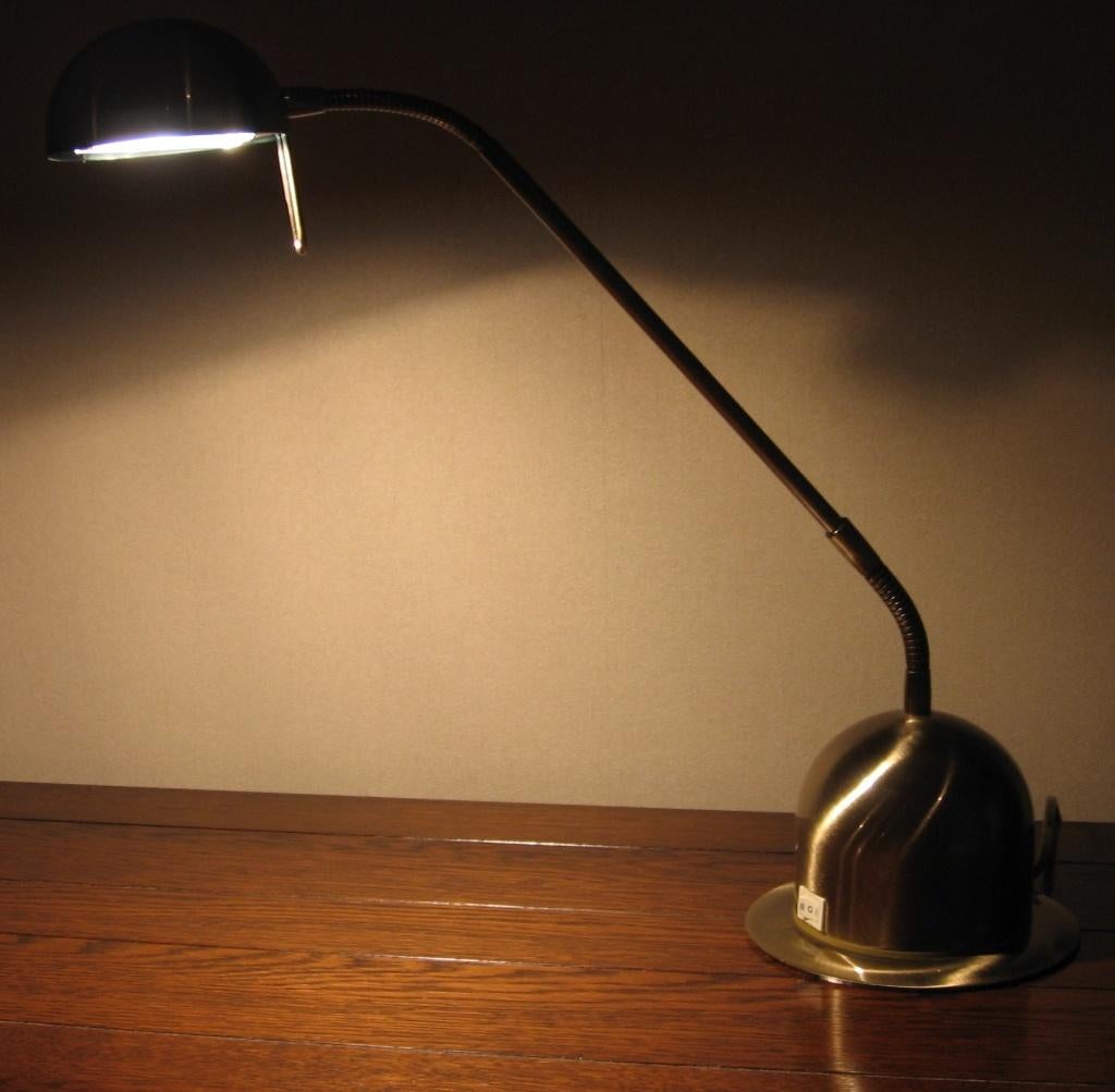 Messing bureaulamp, 230v - 50hz, max. 50W (massive), Maison & Meubles, Lampes | Lampes de table, Comme neuf, Enlèvement
