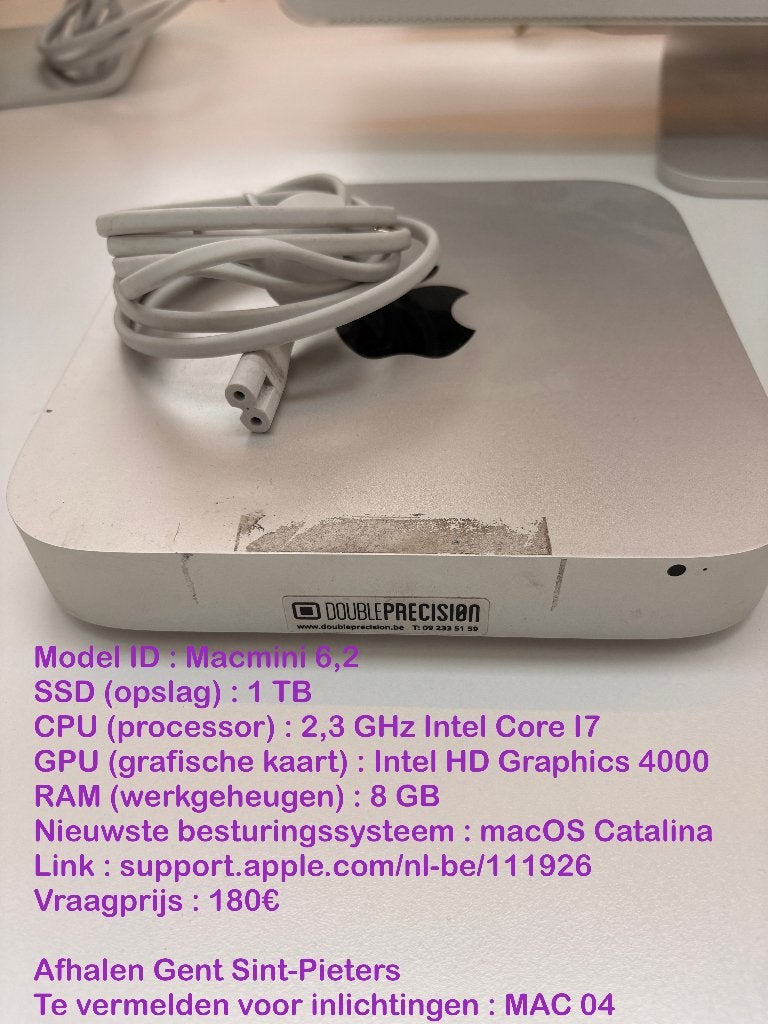 MACMINI 6.2, Computers en Software, Apple Desktops, Ophalen, Gebruikt, 2 tot 3 Ghz, Mac Mini