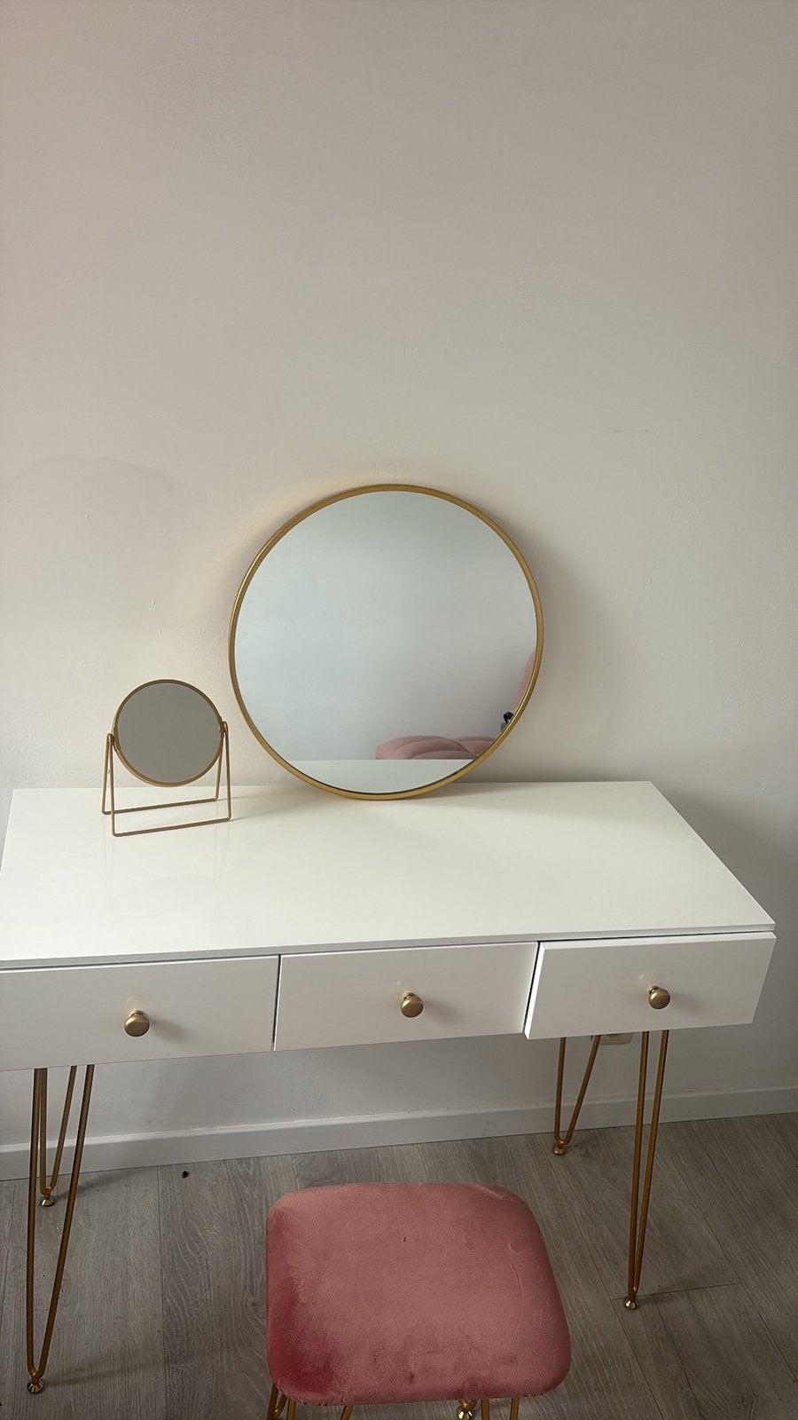 Make-Up tafel met spiegel en krukje, Ophalen, Zo goed als nieuw