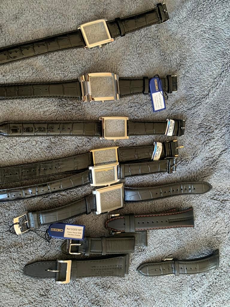 Originele Seiko leren horlogebanden NIEUW originele, Enlèvement, Comme neuf, Cuir, Seiko
