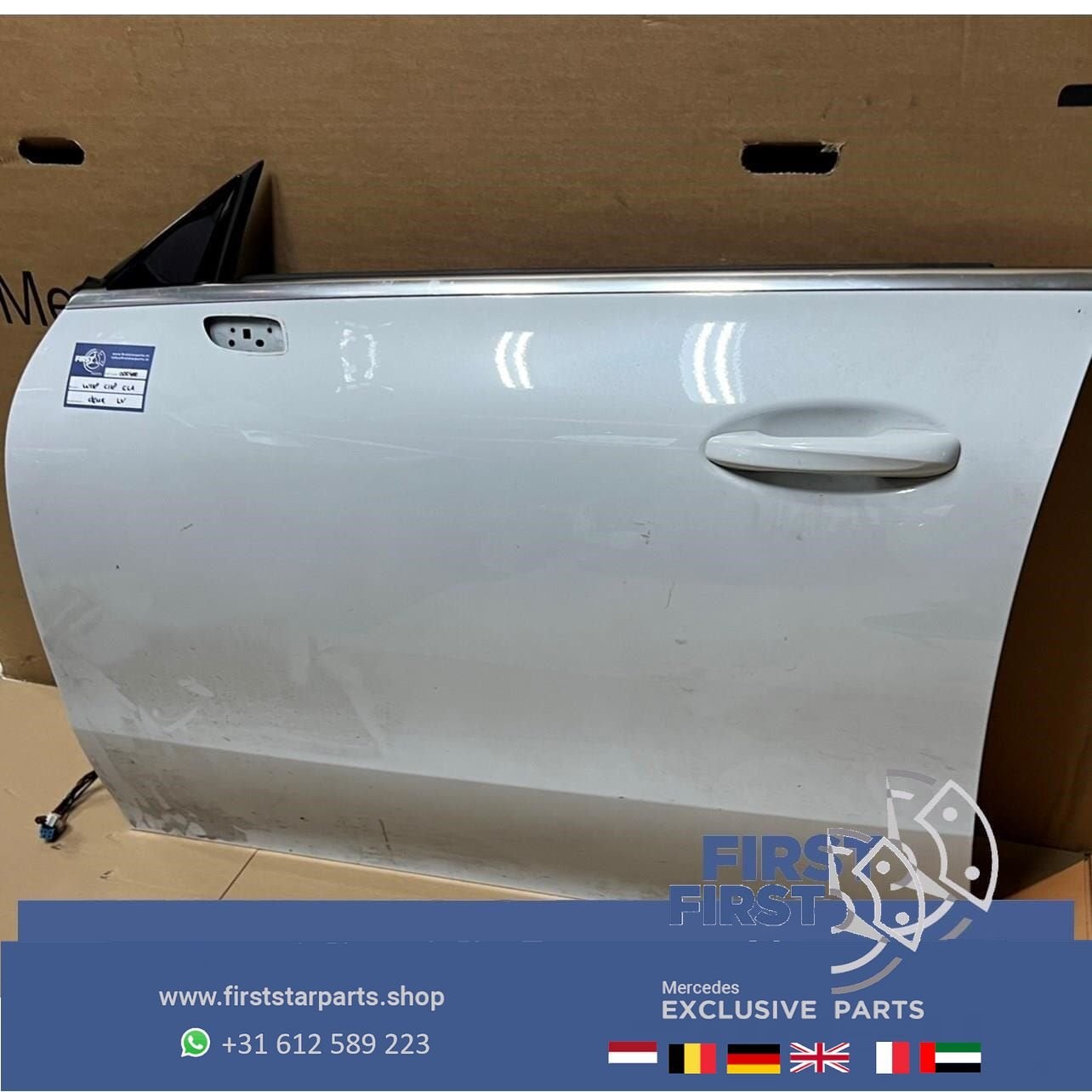 W118 C118 X118 CLA DEUR PORTIER WIT COMPLEET LINKSVOOR Merce, Auto-onderdelen, Gebruikt, -, Deur, Voor