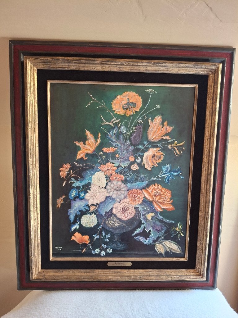 schilderij, Antiquités & Art, Peint à la main, Peinture à l'huile, Enlèvement, Fleurs