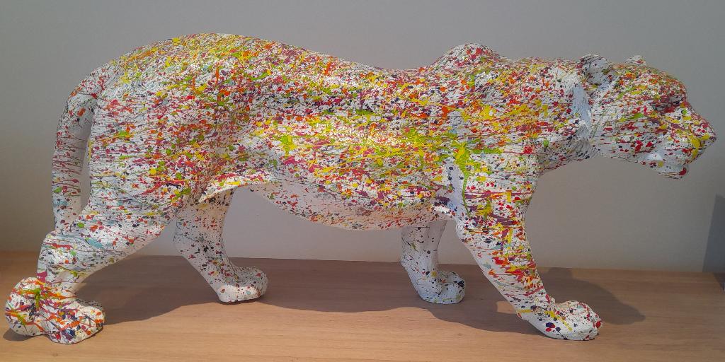 Tijger, Antiek en Kunst, Ophalen, Overige materialen, Beeld, Beschilderd