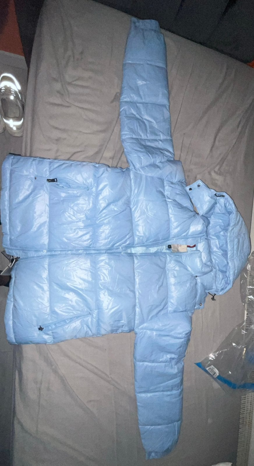 Moncler light blue, Ophalen of Verzenden, Nieuw, Maat 48/50 (M), Blauw