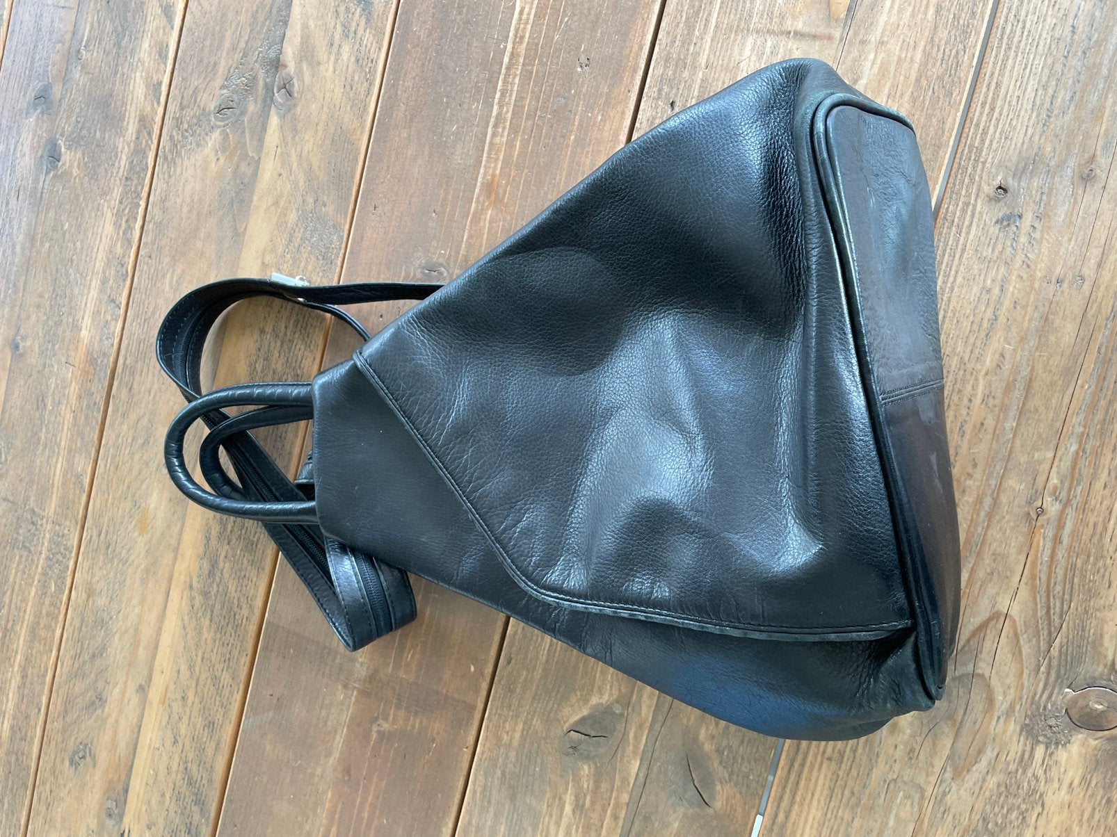 Lederen handtas en rugzak, Handtassen en Accessoires, Ophalen of Verzenden, Zo goed als nieuw, Handtas