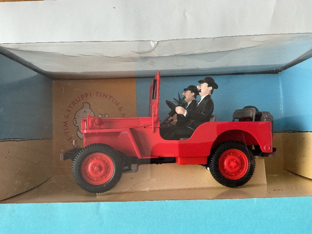 Kuifje Rode Jeep 1/18, Ophalen of Verzenden, Zo goed als nieuw, Auto