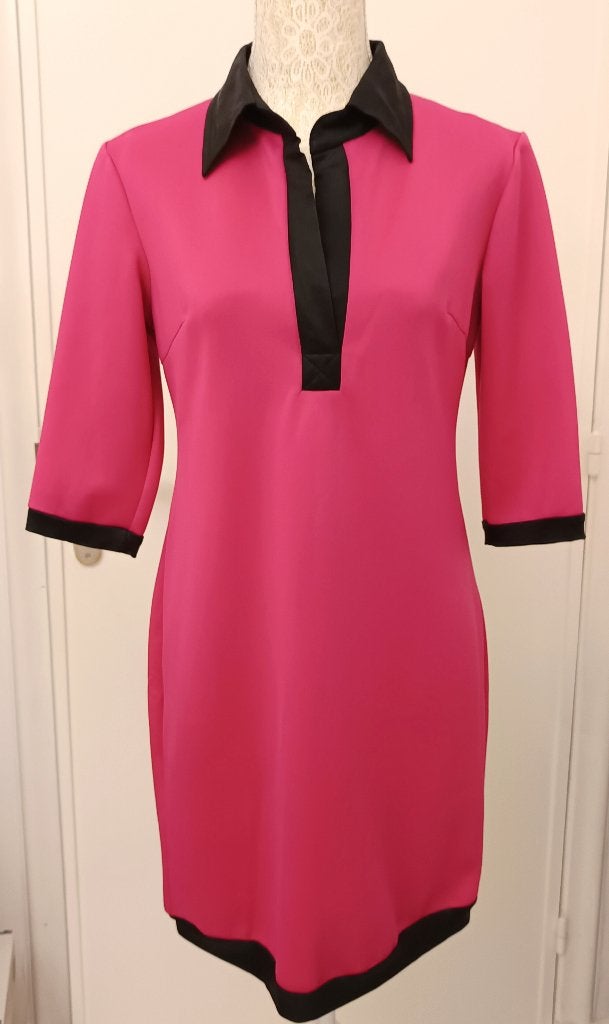 Robe fuchsia élastique vintage. Taille M, Taille 38/40 (M), Enlèvement ou Envoi, Rose, Au-dessus du genou