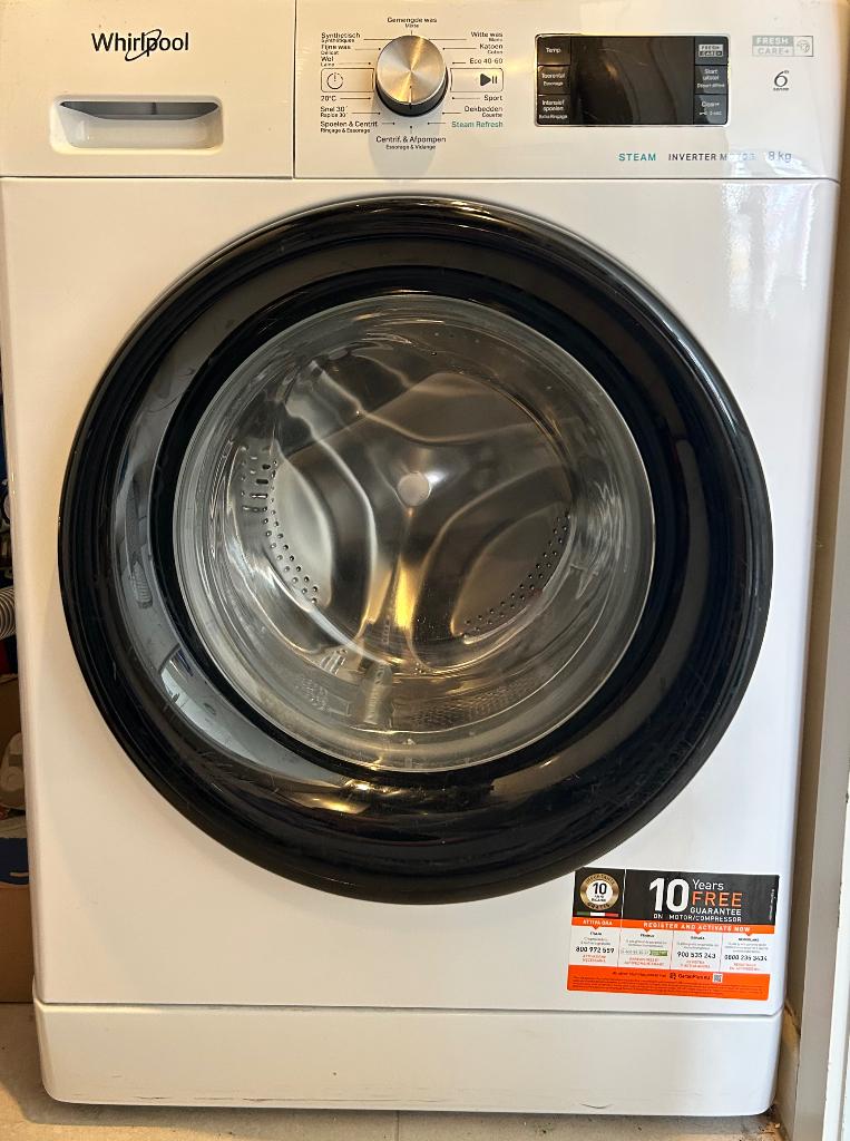 Wasmachine Whirlpool, Ophalen, Gebruikt, Minder dan 85 cm, Voorlader