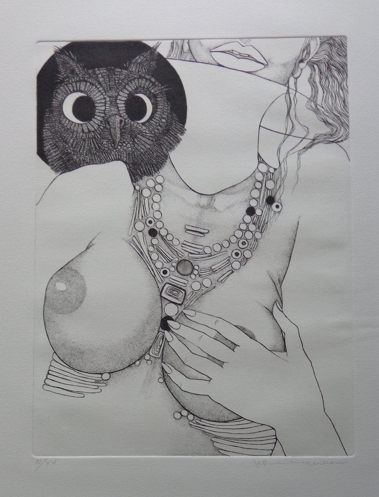 JEF VAN TUERENHOUT / LILITH / ZW-W ETS / 65x50cm / SIG, Portret en Figuren, Ophalen of Verzenden, Gelimiteerde oplage, Ets