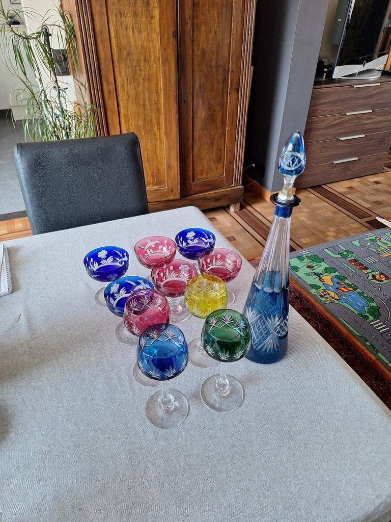 Antieke Kristallen glazen en karaf, Antiek en Kunst, Ophalen