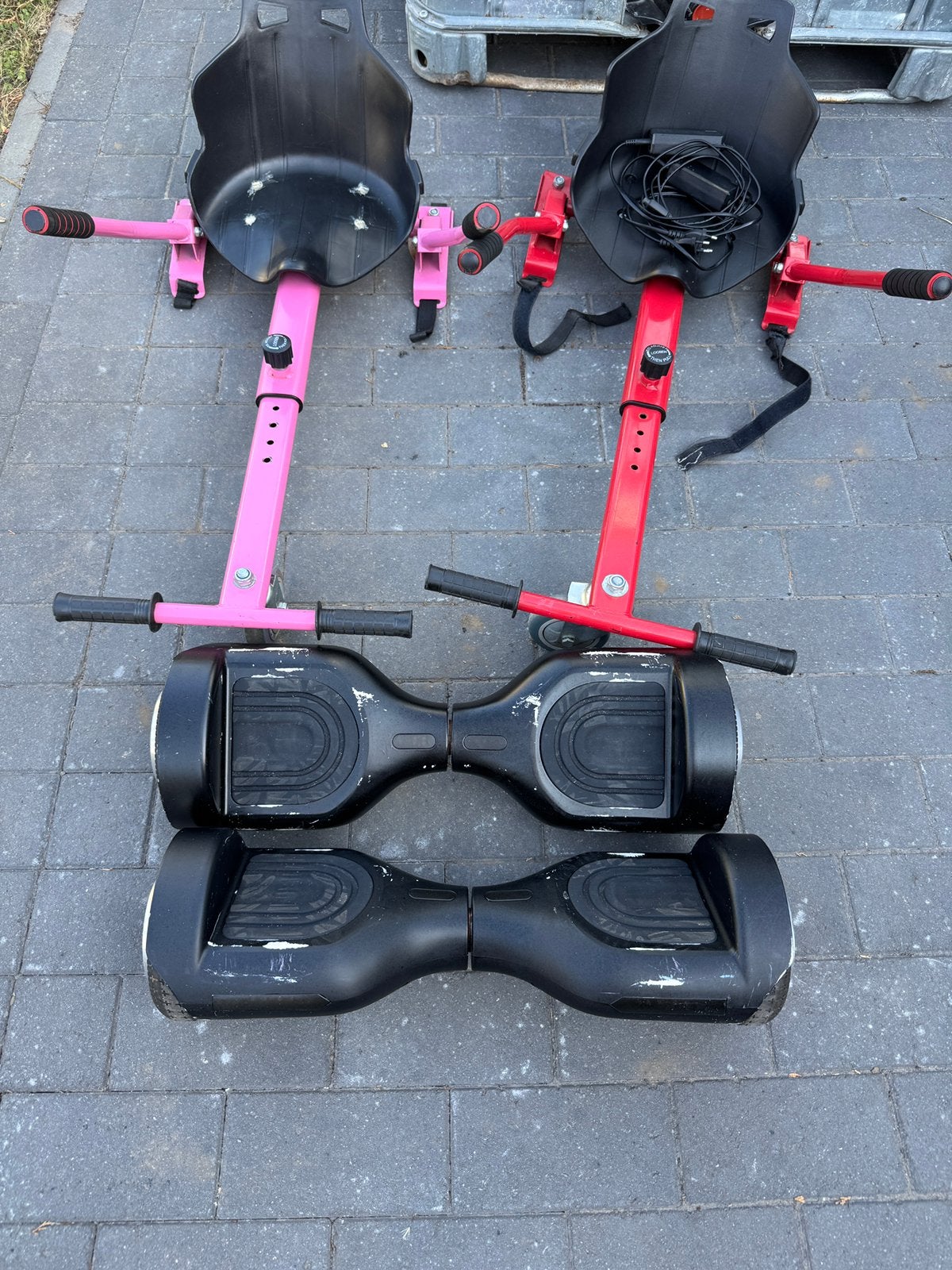 2 hoverboards met kart, Ophalen, Zo goed als nieuw