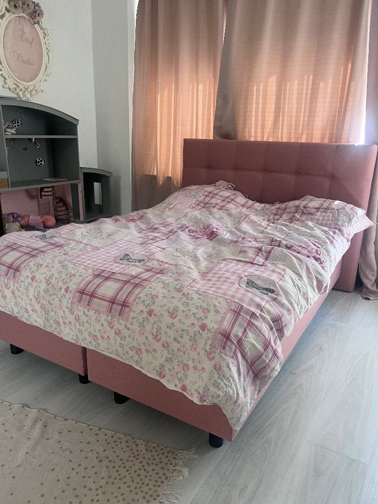 Zachtroze Boxspring te koop, Ophalen, Overige kleuren, Tweepersoons, 140 cm