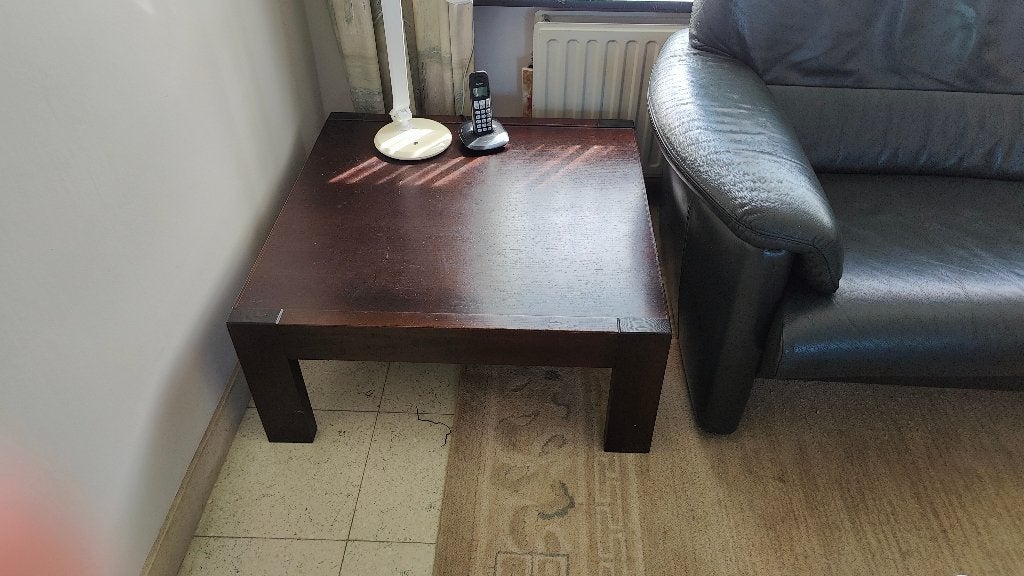 Bijzettafel, Huis en Inrichting, Tafels | Bijzettafels, Ophalen, Gebruikt, Vierkant, Hout