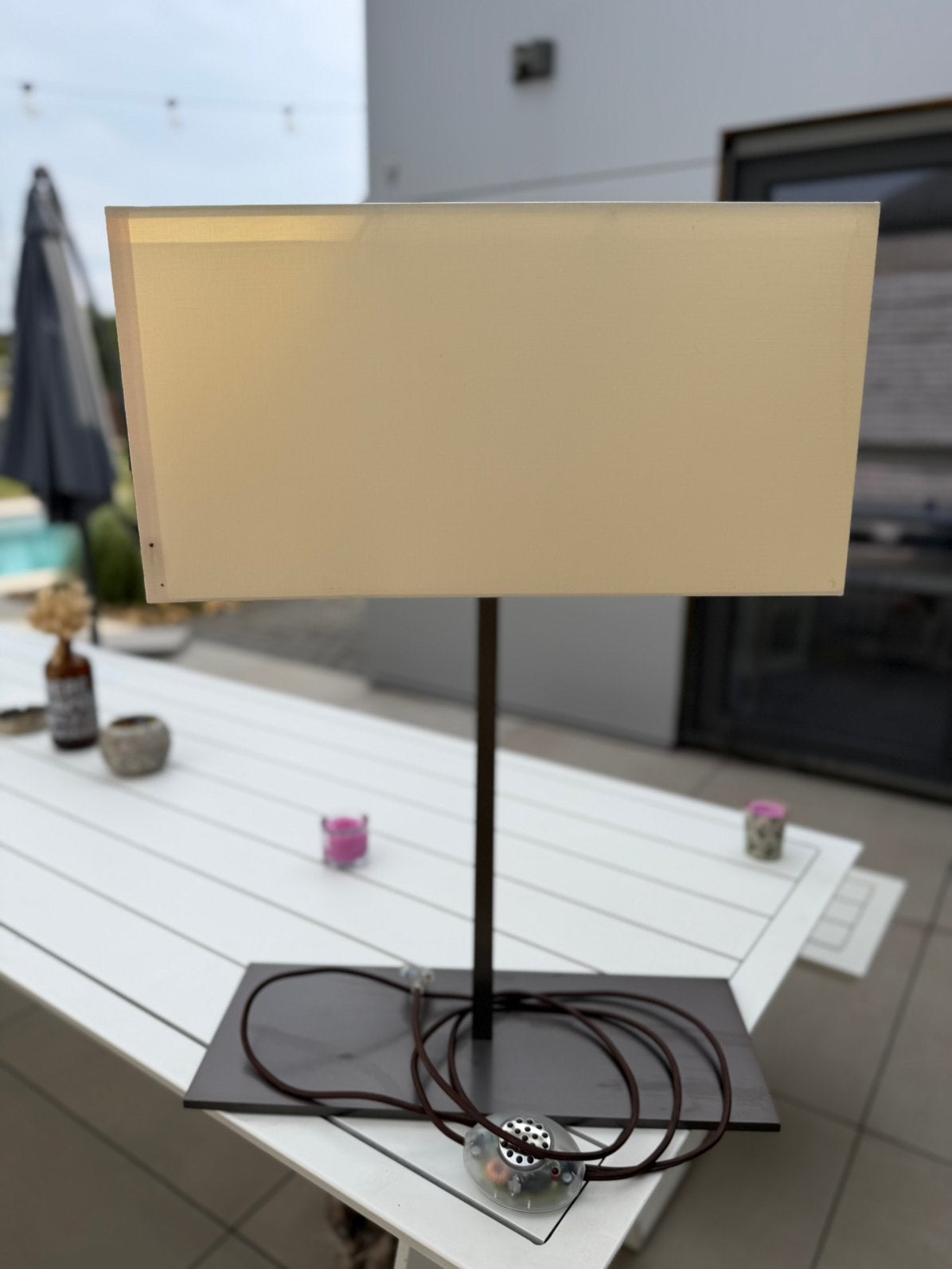 Lampe design MAXALTO – modèle E13 – finition bronze, Beige, Comme neuf, Enlèvement, Métal