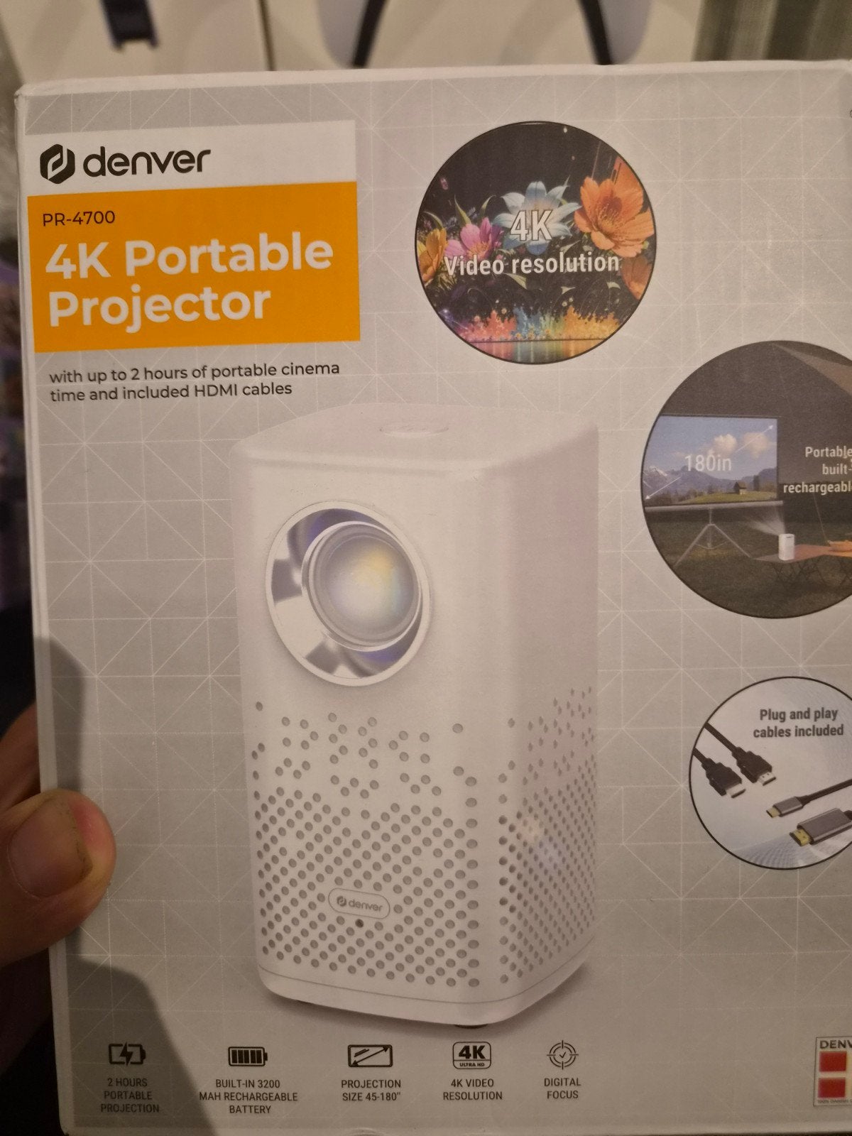 Denver Projector 4k - Draadloos (Nieuw! ), Audio, Tv en Foto, Beamers, Nieuw, Ophalen of Verzenden, Ultra HD (4K), Overige technologie