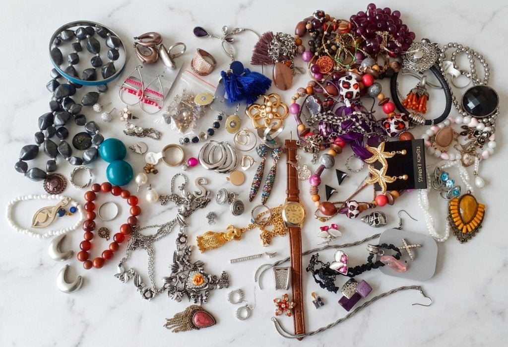 lot sieraden 7 ongeveer 800 gram, Bijoux, Sacs & Beauté, Bijoux anciens, Enlèvement ou Envoi, Argent, Autres types, Doré