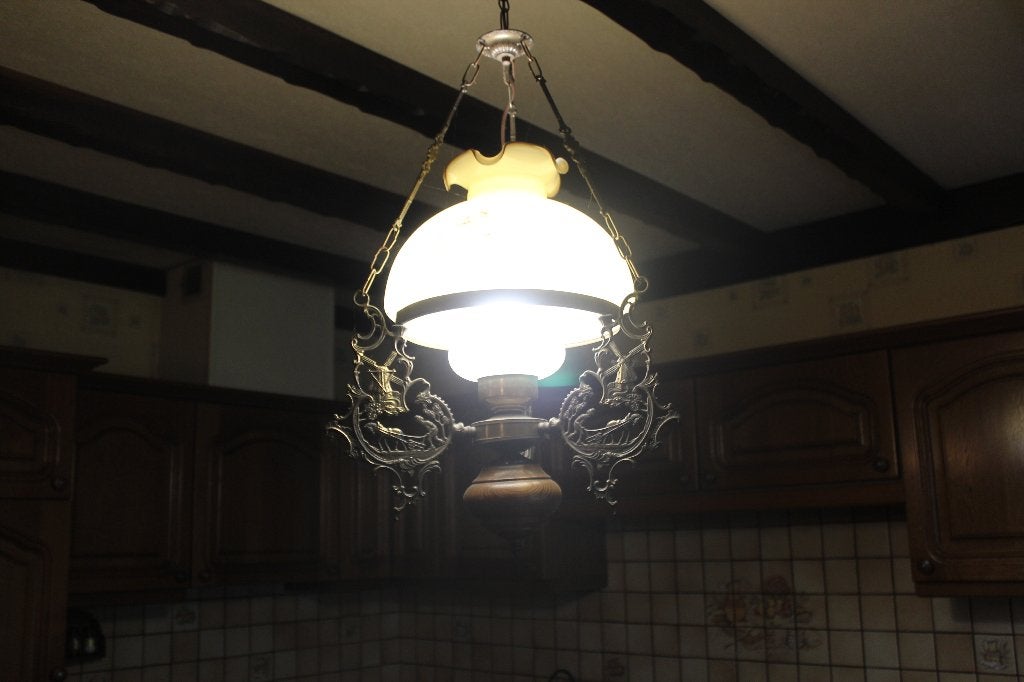 lamp, Huis en Inrichting, E14 (klein), Zo goed als nieuw, Metaal, Antiek