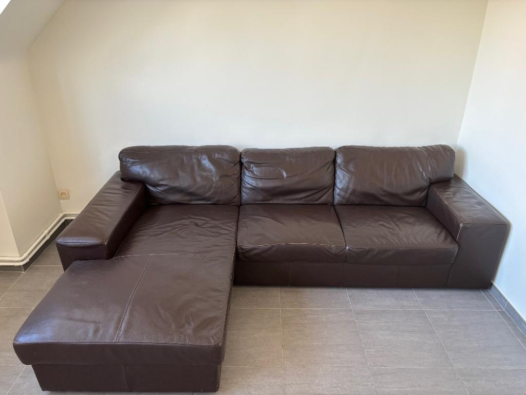 Lederen Zetel Te Koop, Autres dimensions, 150 cm ou plus, 200 à 250 cm, Enlèvement