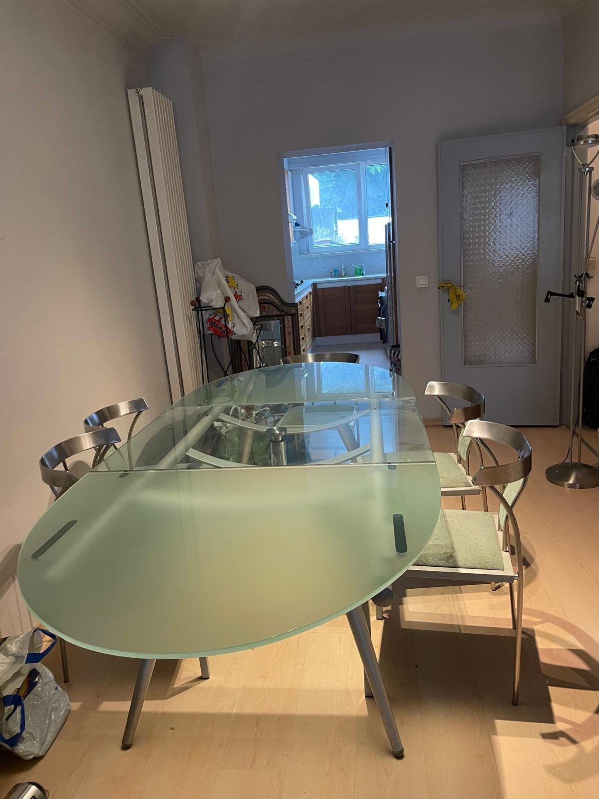 Glazen tafel uitrekbaar, Huis en Inrichting, Ophalen