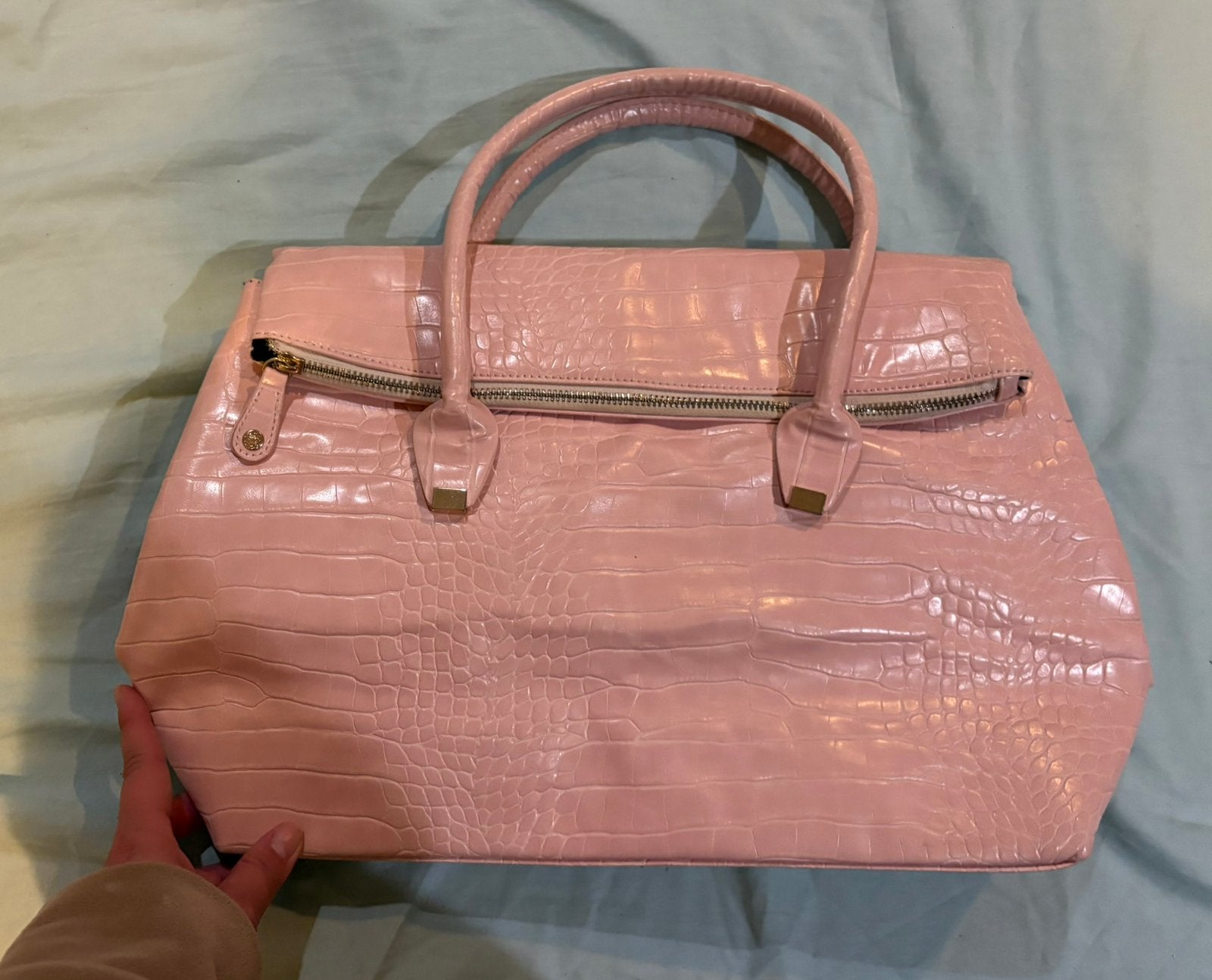 Grote roze handtas met draagriem, Handtassen en Accessoires, Ophalen of Verzenden, Nieuw, Roze