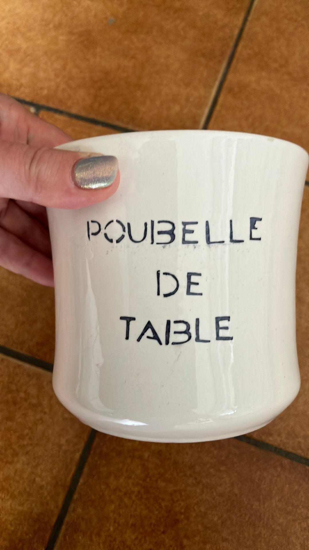 Vintage Poubelle de Table – Olaria de Alcobaça Portugal, Enlèvement ou Envoi, Comme neuf