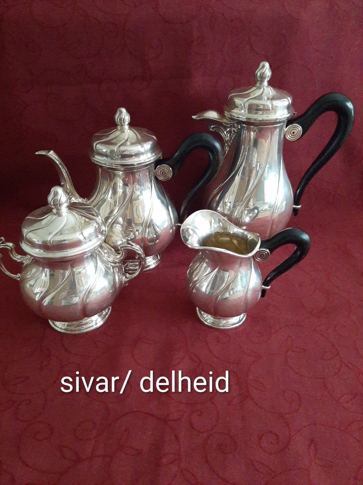 Delheid/ Sivar thee en koffiestel verzilverd, Ophalen