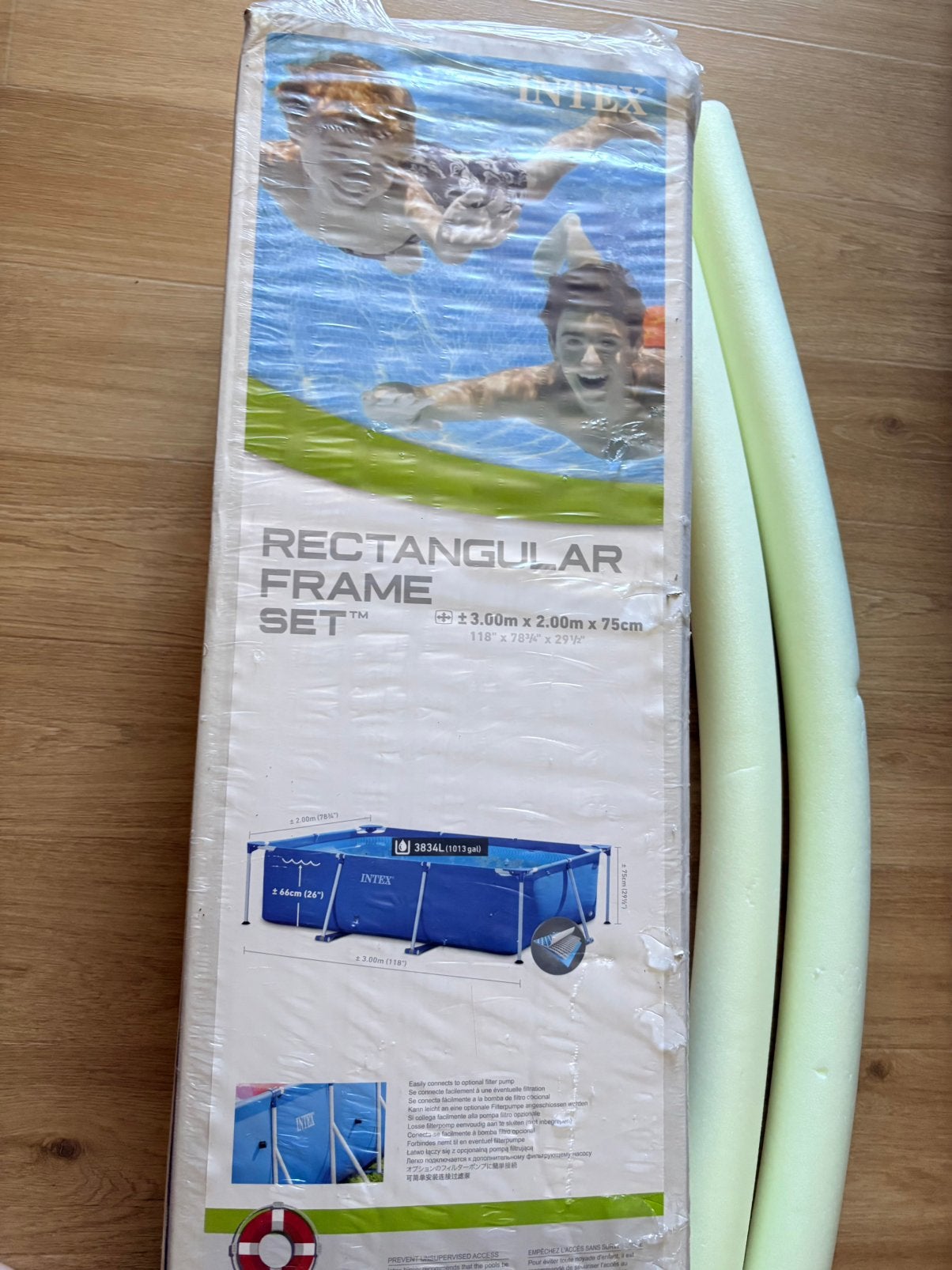 Intex zwembad rechthoekig in goed staat 3x2m H75cm, Tuin en Terras, Ophalen, Gebruikt