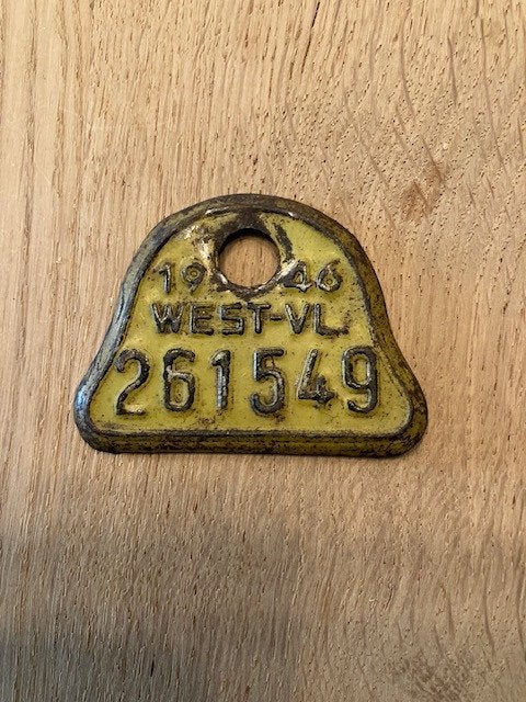 Fietsplaat West Vl / plaque de velo 1946, Enlèvement ou Envoi