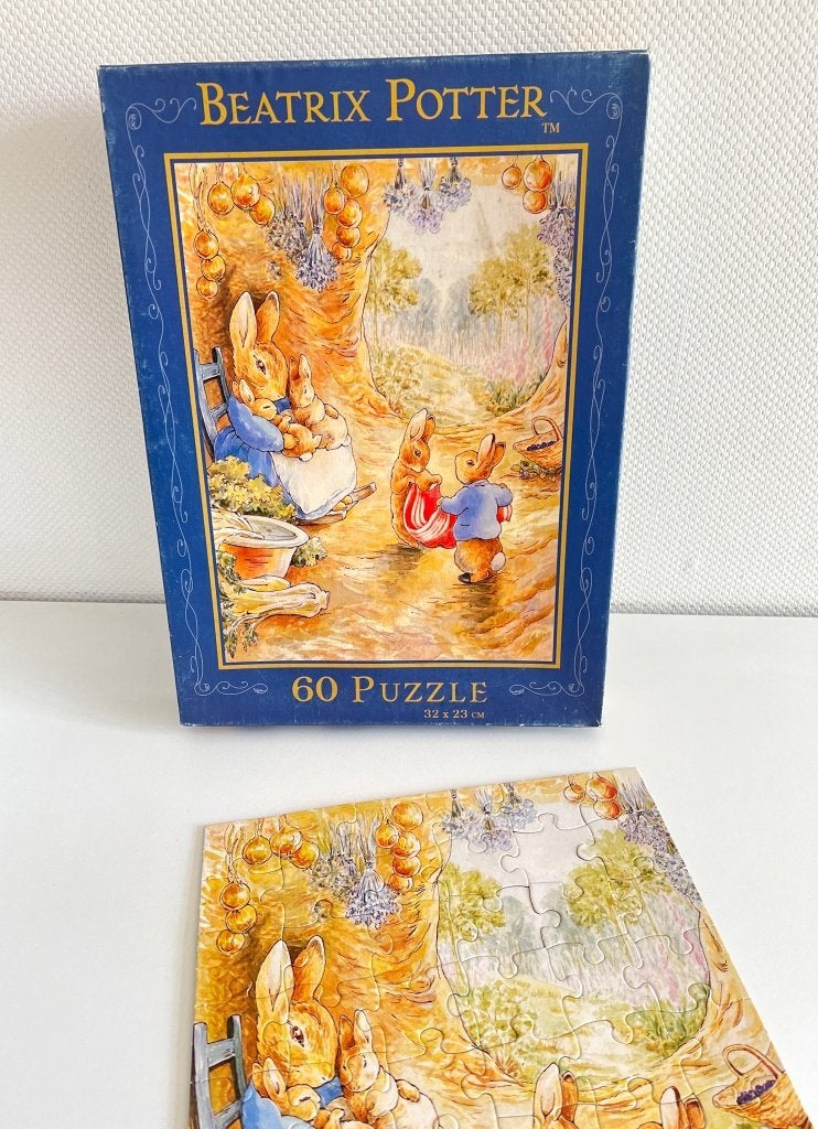 Puzzle 60 pièces Beatrix Potter - 2001, Ophalen of Verzenden, Minder dan 500 stukjes, Gebruikt, Legpuzzel