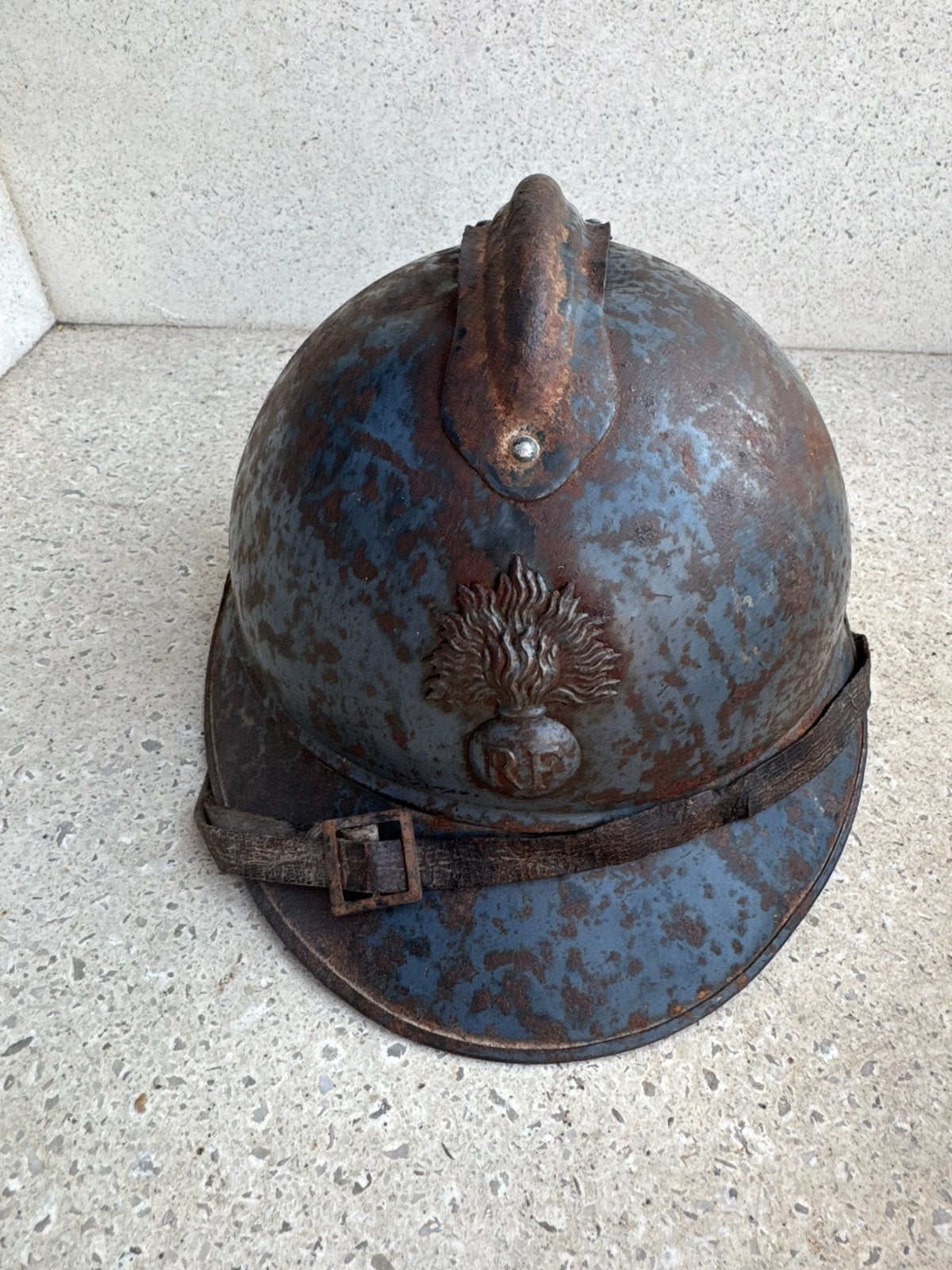 Wo1 Franse infanterie helm op naam, Ophalen of Verzenden