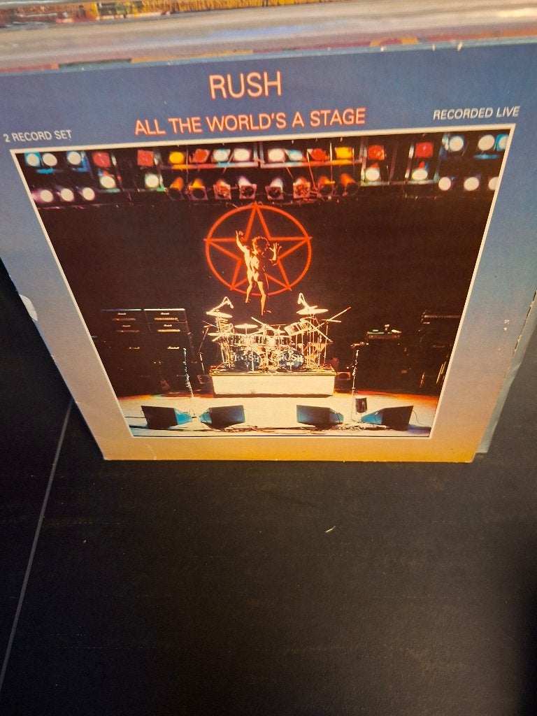 lp - rush - all the world's a stage - vak 9, CD & DVD, Enlèvement ou Envoi, Utilisé, Pochette gatefold, Hard rock
