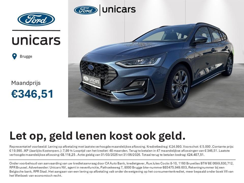 Ford Focus Clipper 1.0i EcoBoost MHEV 92kW ST-Line, Auto's, Stof, Gebruikt, Adaptive Cruise Control, Blauw