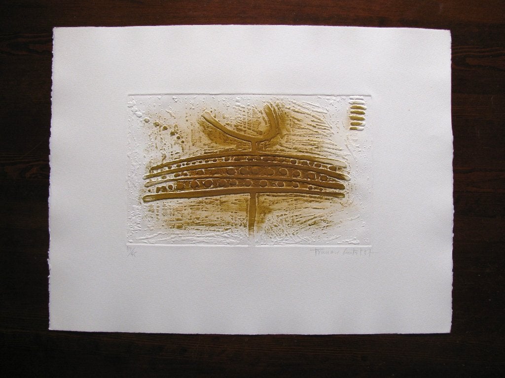 Francesc GUITART, gaufrage coloré + affiche signée, Enlèvement ou Envoi, Numéroté, Gravure, 50 cm