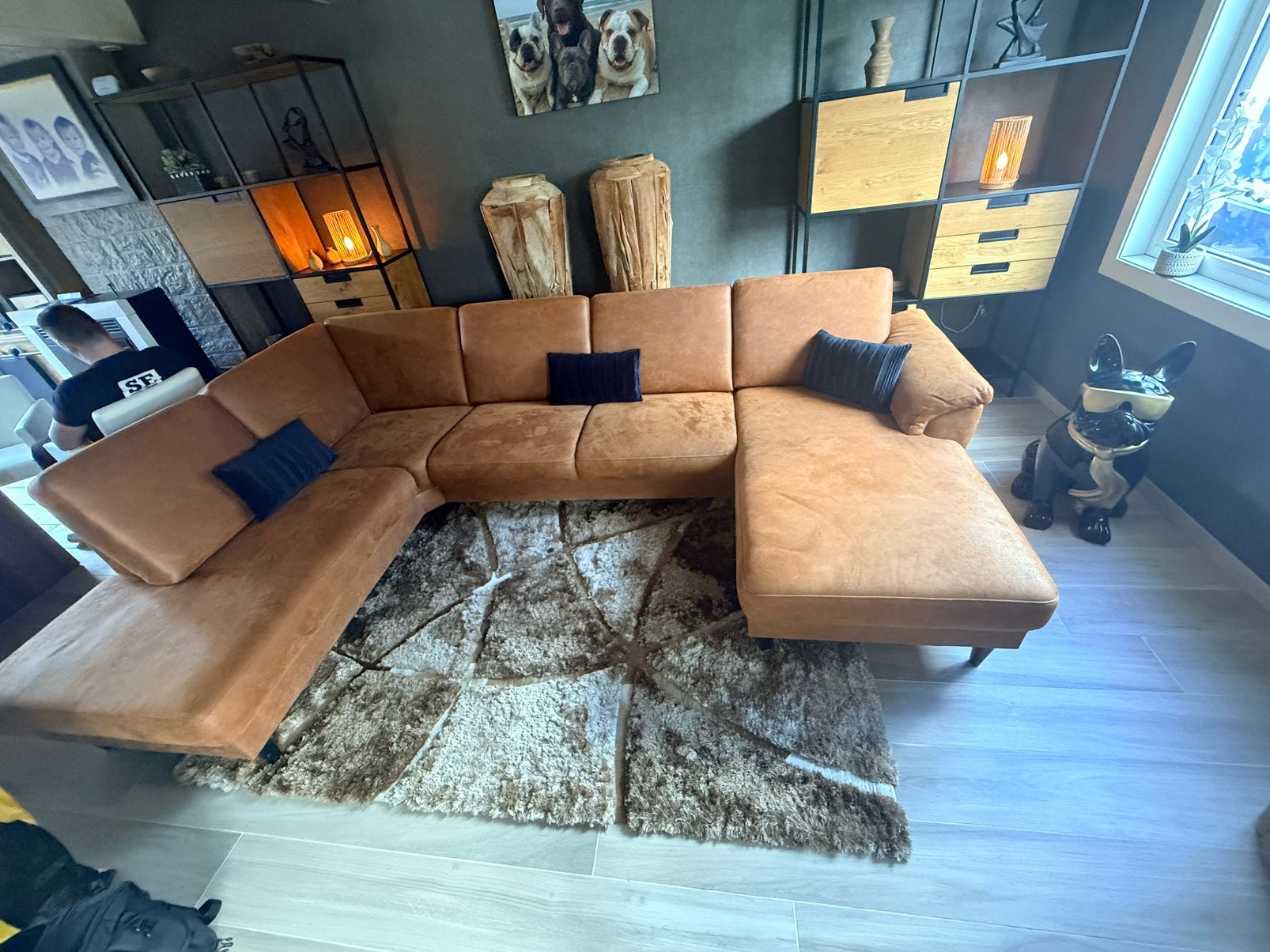 Zetel in nieuwstaat hjort knudsen, Huis en Inrichting, Ophalen, Zo goed als nieuw, Leer