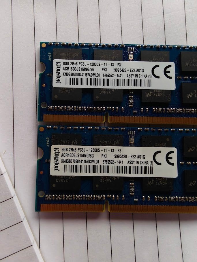 2 8 Go Kingston DDR3L RAM portable – 16 Go au total, Informatique & Logiciels, DDR3, Utilisé, Envoi, Laptop