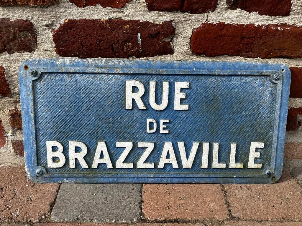 Ancienne plaque de rue brazzaville congo, Maison & Meubles, Envoi, Comme neuf
